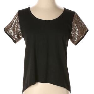 3/$15 🌻 MINKPINK black gold sequin sleeve shirt top size xs
